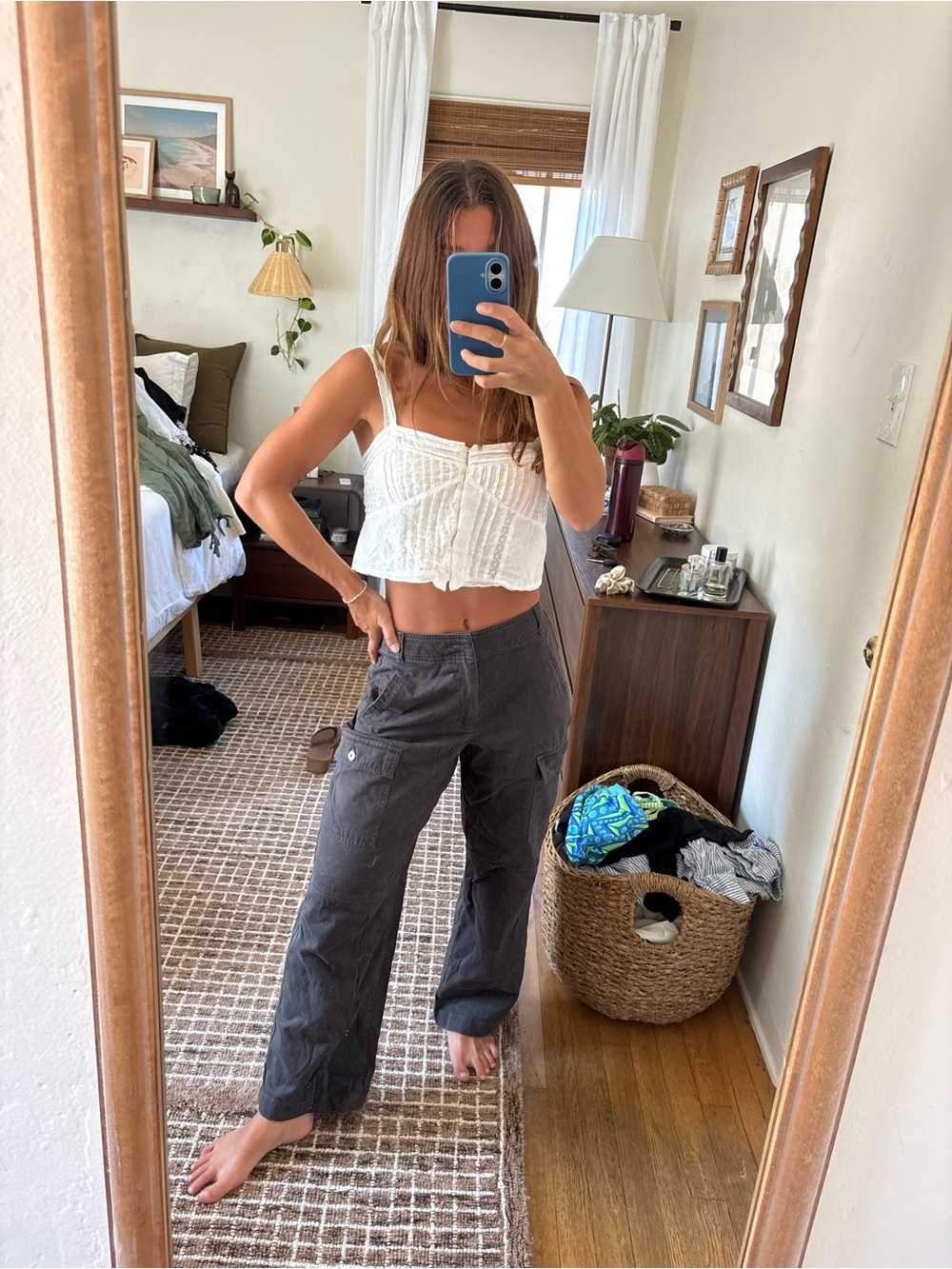 Vintage Liz Claiborne Charcoal Wide Leg cargo Pants